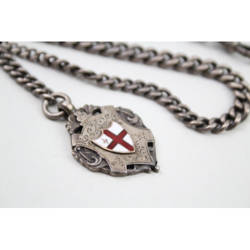 354 - .925 sterling albert chain w/ fob