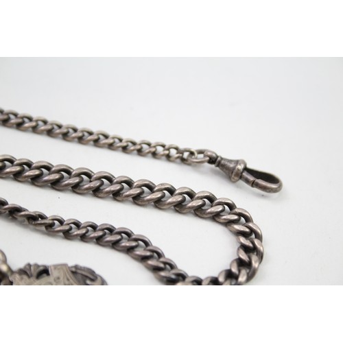 354 - .925 sterling albert chain w/ fob