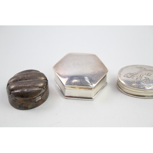 360 - 4 x .925 sterling pill / trinket boxes