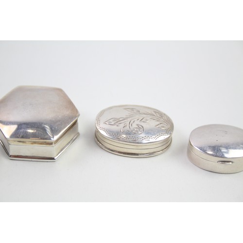 360 - 4 x .925 sterling pill / trinket boxes