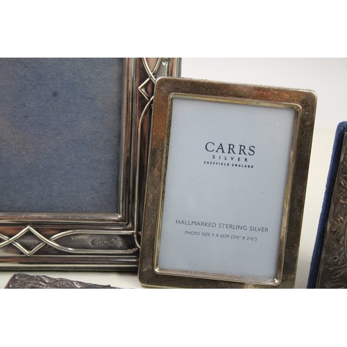 372 - 5 x .925 sterling photograph frames inc small