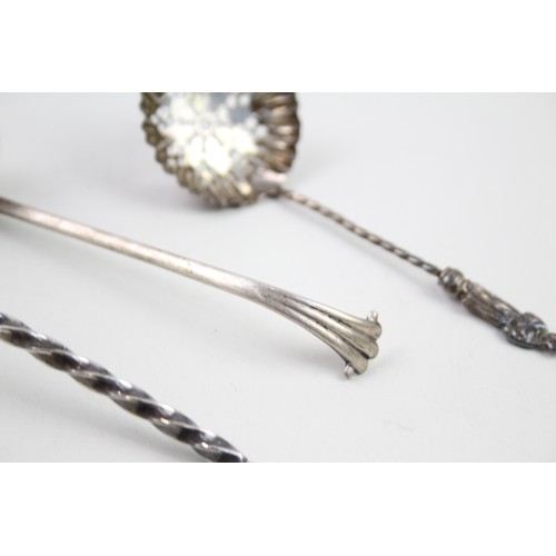 374 - 3 x .925 sterling sifter spoons inc victorian etc