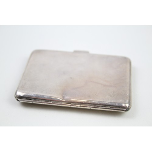 378 - Vintage .925 sterling slimline curved cigarette case w/ engraving