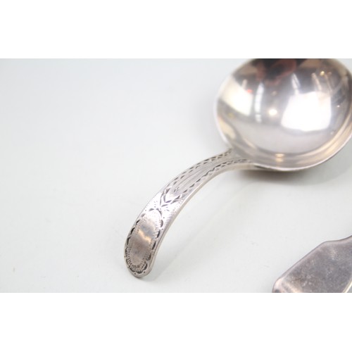 381 - 2 x .925 sterling georgian caddy spoons