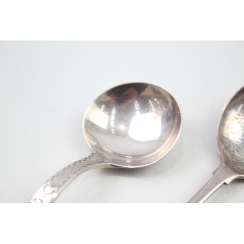 381 - 2 x .925 sterling georgian caddy spoons