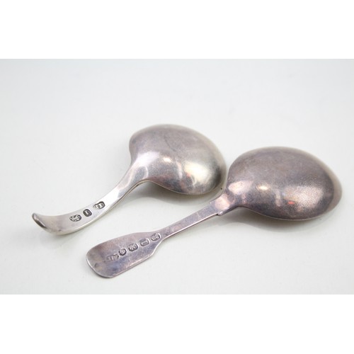 381 - 2 x .925 sterling georgian caddy spoons