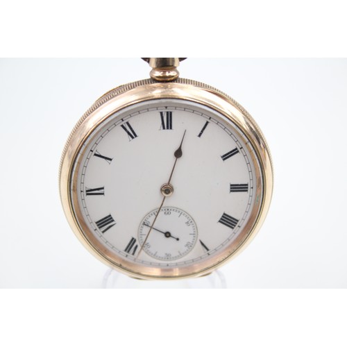 521 - WALTHAM Gents Vintage Rolled Gold Open Face Pocket Watch Hand-wind Working