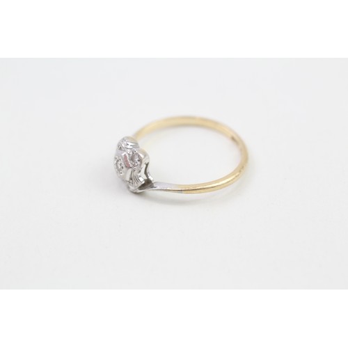 162 - 18ct gold single cut diamond dress ring (2.6g)