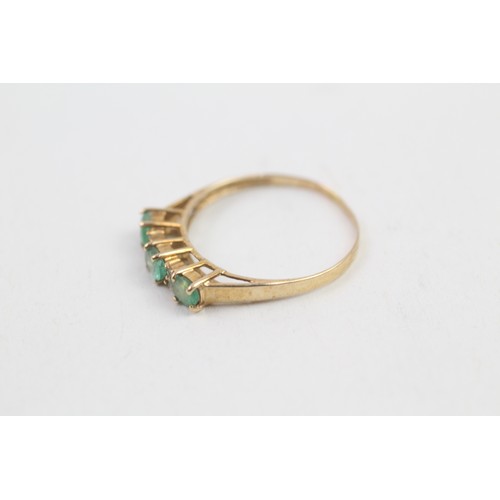 206 - 10ct gold emerald & diamond ring (1g) ring size  o/p