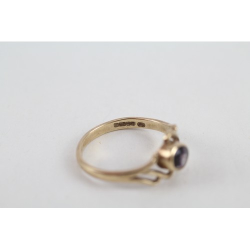 245 - 9ct gold blue john dress ring (2.2g) ring size 
P