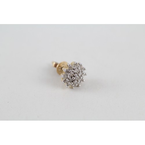 267 - 14ct gold diamond cluster earrings (2.9g)