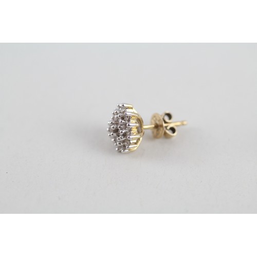 267 - 14ct gold diamond cluster earrings (2.9g)