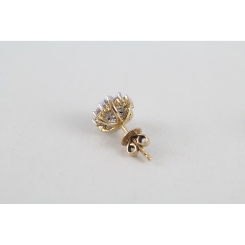 267 - 14ct gold diamond cluster earrings (2.9g)