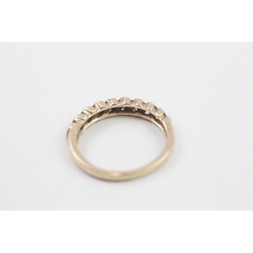 277 - 9ct gold diamond half eternity ring (2.4g) Ring size N