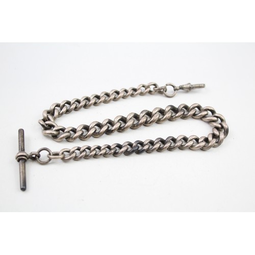 422 - Silver antique graduated watch chain (61g)