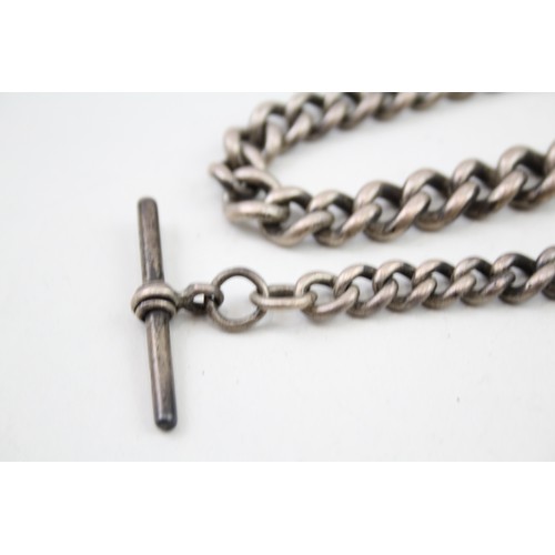 422 - Silver antique graduated watch chain (61g)