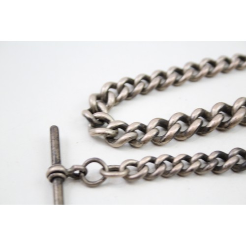 422 - Silver antique graduated watch chain (61g)