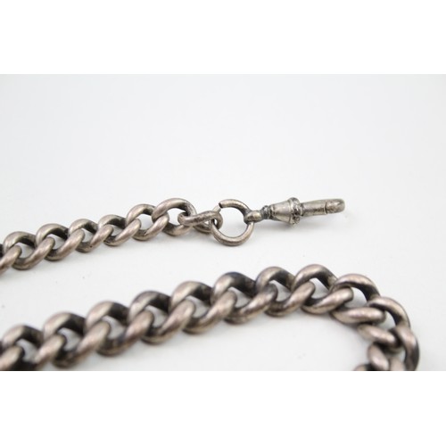 422 - Silver antique graduated watch chain (61g)