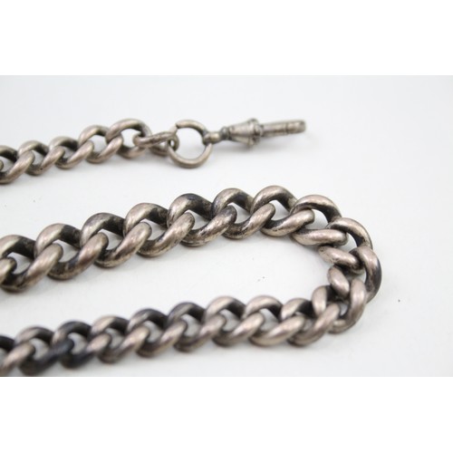 422 - Silver antique graduated watch chain (61g)