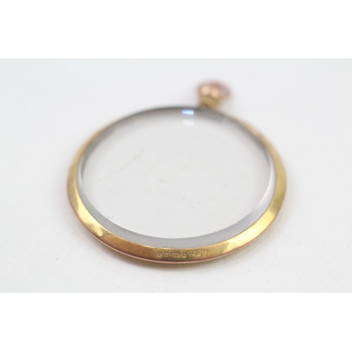 282 - 9ct gold clear glass locket, Hallmarked Birmingham 1907 (9.8g)