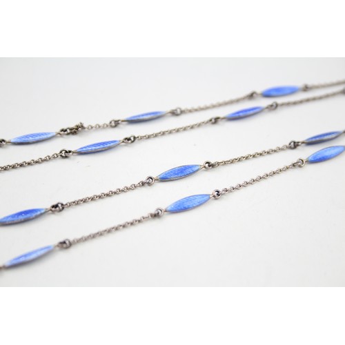 428 - Silver enamel necklace (8g)