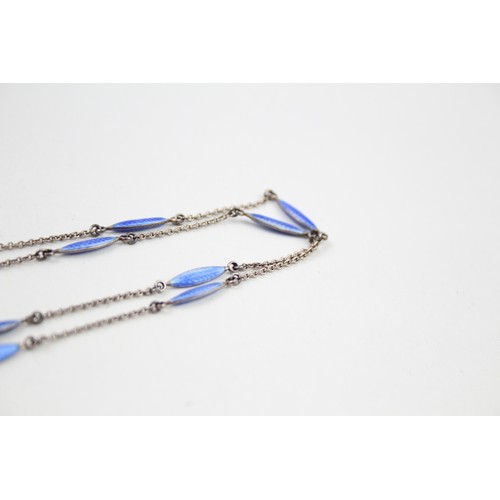 428 - Silver enamel necklace (8g)