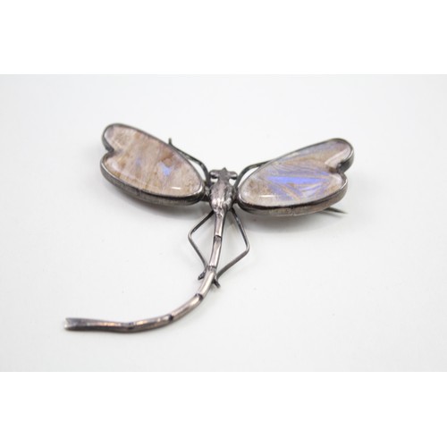 455 - Two silver butterfly wing brooches (19g)