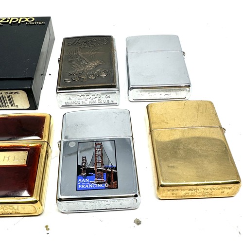 646 - 9 x Zippo Lighters Inc Vintage San Francisco - Corvette  - Eagle Etc