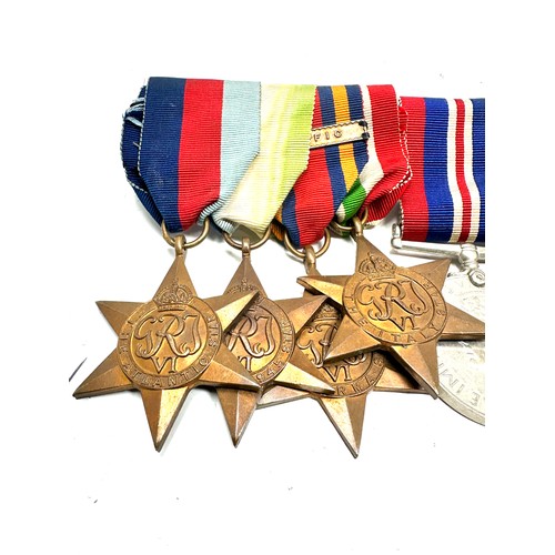 599 - WW2 ER.II Mounted Navy Long Service Medal Group inc. Atlantic Burma Italy Stars