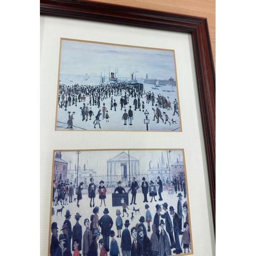 597 - Lowry framed print, called ferry boats and prayer meeting, measures approx 12 inches long by 12.6 wi... 