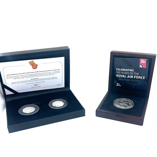 463 - Three cased silver coins '2019 celebrates the 50th anniversary of the Guernsey and Jersey 50 coin' a... 