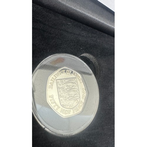 463 - Three cased silver coins '2019 celebrates the 50th anniversary of the Guernsey and Jersey 50 coin' a... 