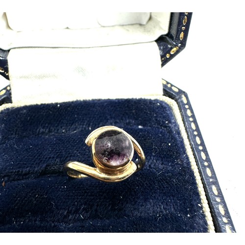 291 - 9ct gold blue john dress ring (1.4g)