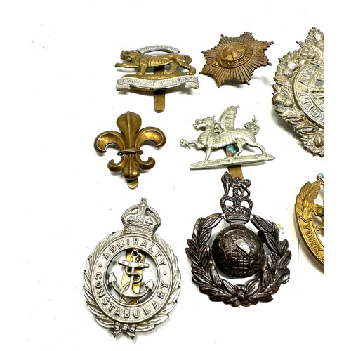 540 - Military Cap Badges x 10 inc. Scottish The Buffs York And Lancashire Etc