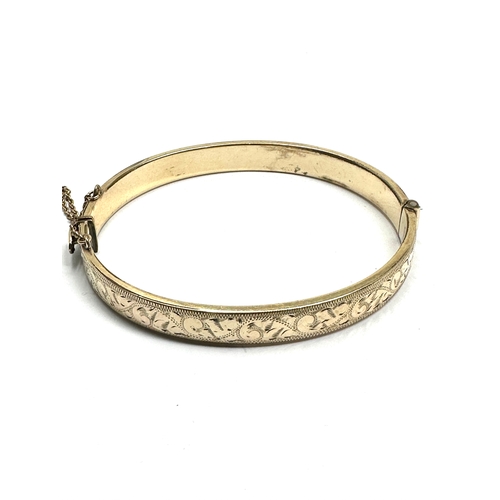 458 - vintage 9ct gold filled bangle & 2 bk & front lockets