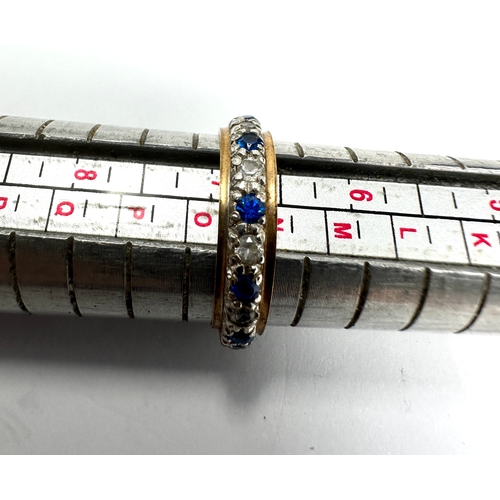 333 - 9ct gold blue & white stone eternity ring weight 2.4g