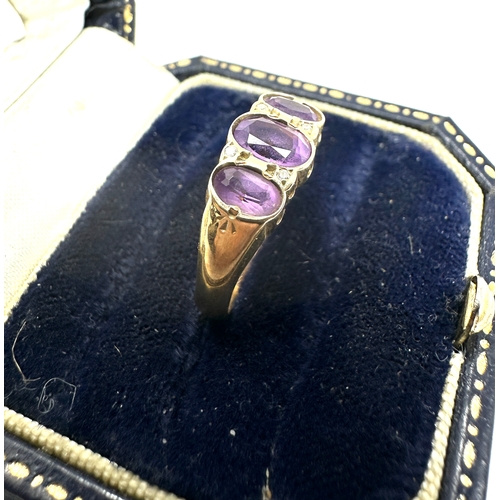 120 - 9ct gold amethyst ring weight 2.5g