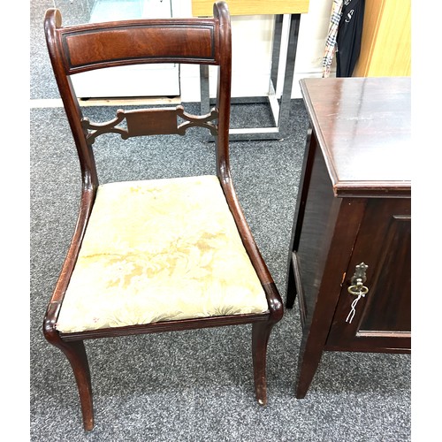 359 - 3 mahogany chairs and a pot cupboard