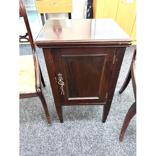 359 - 3 mahogany chairs and a pot cupboard