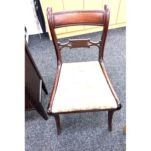 359 - 3 mahogany chairs and a pot cupboard