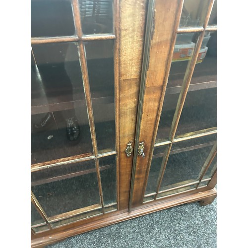 361 - Georgian 2 Door glazed bookcase measures 36 inches length 12 inches depth 39 inches tall