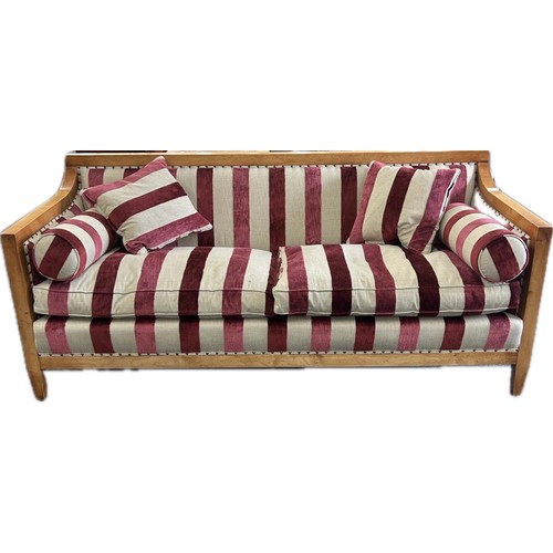 363 - Upholstered Poplar wooden 3 seater sofa 79 inches wide 35 inches tall