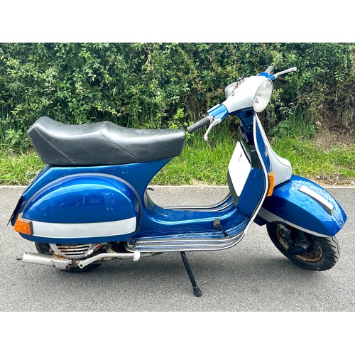 100B - 1983 petrol blue Vespa Douglas 166 Malossi kit  scooter, in working order