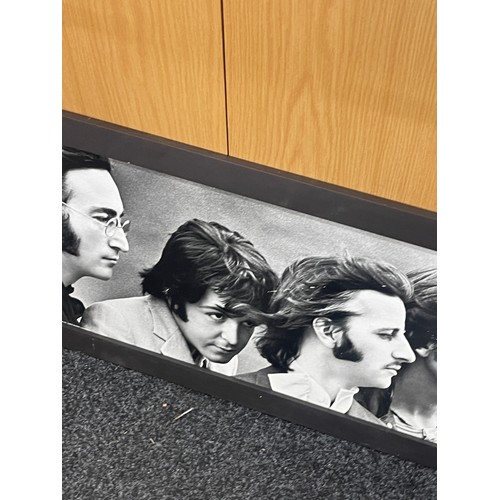 116 - Framed Beatles print measures 36 inches by 16 inches