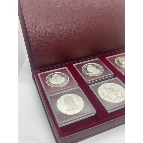 461 - Boxed the Cayman island silver queens collection 1977 coin set with COA