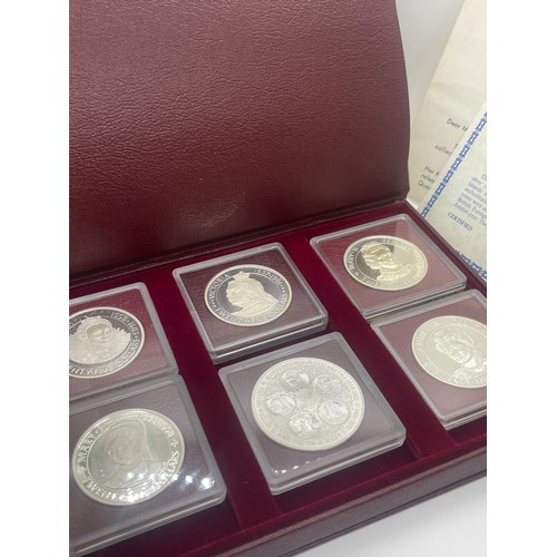 461 - Boxed the Cayman island silver queens collection 1977 coin set with COA