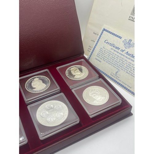 461 - Boxed the Cayman island silver queens collection 1977 coin set with COA