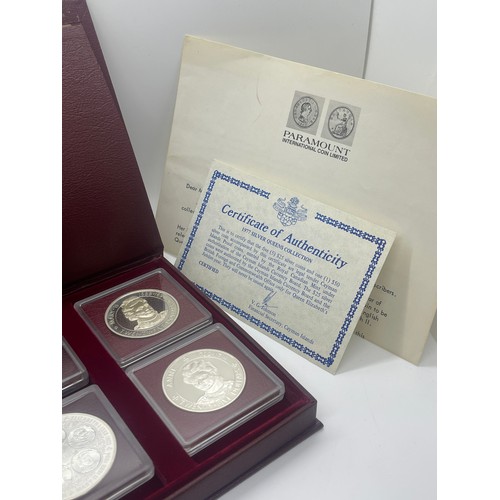 461 - Boxed the Cayman island silver queens collection 1977 coin set with COA