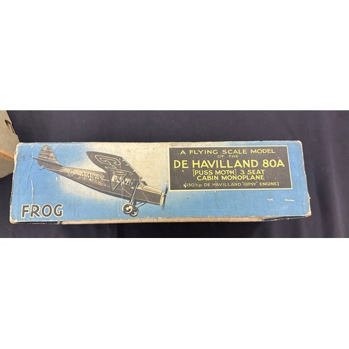 86 - Vintage boxed Frog Flying scale model Puss moth monoplane De Havilland 80a (puss Moth) 3 Seat cabin ... 