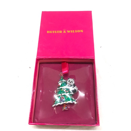 529 - Butler and Wilson Panda Christmas tree brooch